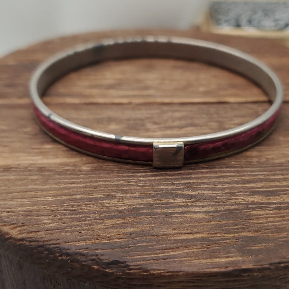 B1934 1990s nostalgia buckle leather pink‎ bracelet